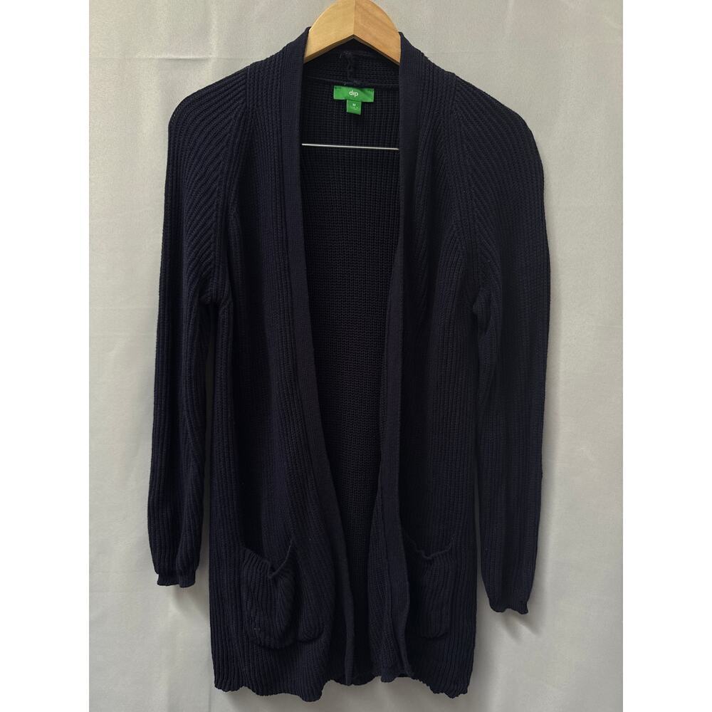 Women’s dip Navy Blue Long Sweater Sz M